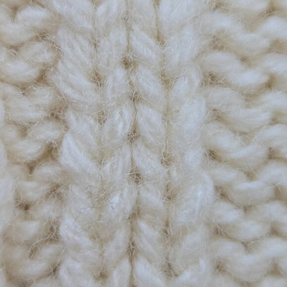 Cable Knit Ivory Scarf Wool Blend Oversized - Picture 8 of 9